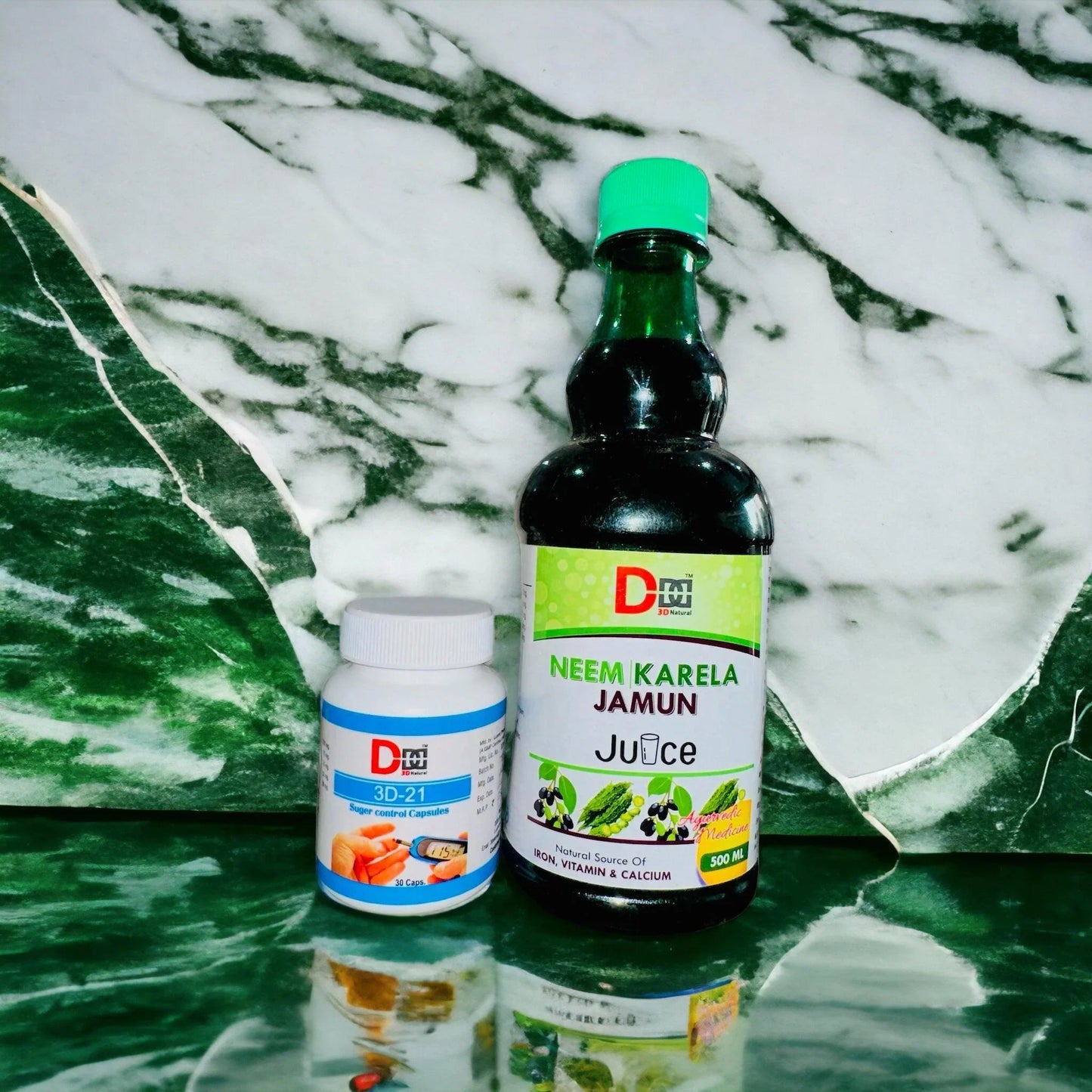 Karela Jamun Juice And Capsules Combo - DDD Natural Enterprises